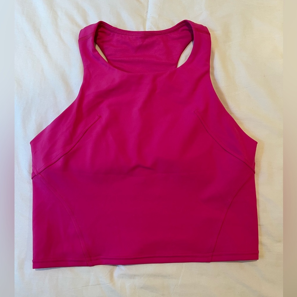Lululemon bright pink wunder train racer back tank